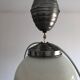 White opaline hanging lamp rises and drops vintage 1930 57cm
