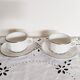 Apilco white and silver bistro cups