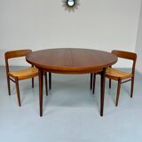Table de repas a rallonge en teck design scandinave  Niels Otto Moller