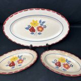 Art Deco, a dish and two Salins earthenware dishes circa 1940