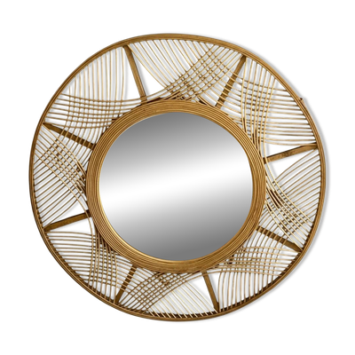 Miroir vintage en rotin
