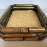 Vintage bamboo rattan tray