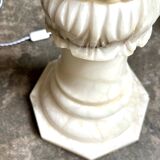 Column, illuminated alabaster saddle