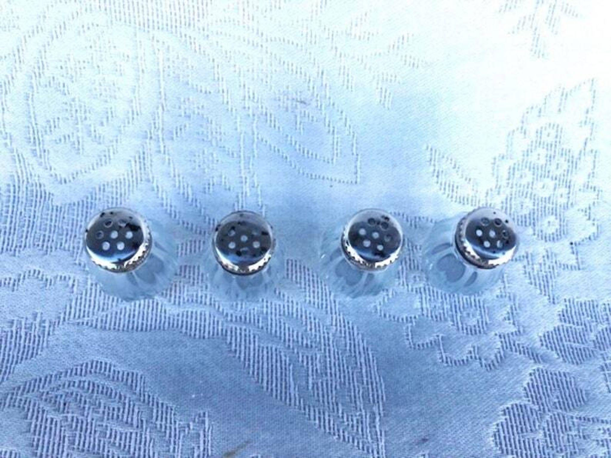 Vintage Cardeilhac/Christofle Crystal Salt & Pepper Cellars: 950 Silver Lid