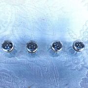 Vintage Cardeilhac/Christofle Crystal Salt & Pepper Cellars: 950 Silver Lid