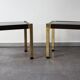 Pair of Hollywood Regency style brass side tables, 70s.