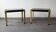 Pair of Hollywood Regency style brass side tables, 70s.