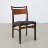 4x dining chair in teak, 1960s new upholstery