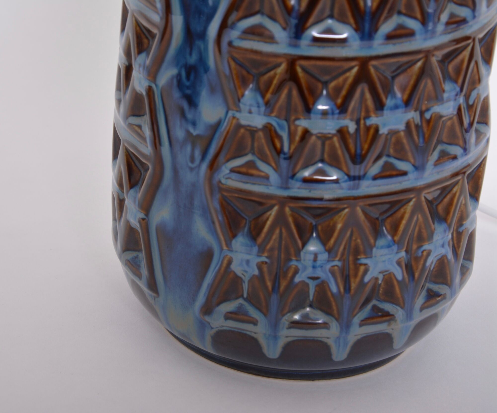 Pair of Tall Blue Mid-Century Modern Table Lamps model 3340 by Einar Johansen for Soholm