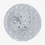 Vintage round chiseled glass ceiling light / wall lamp 1950s 1960s 1970s