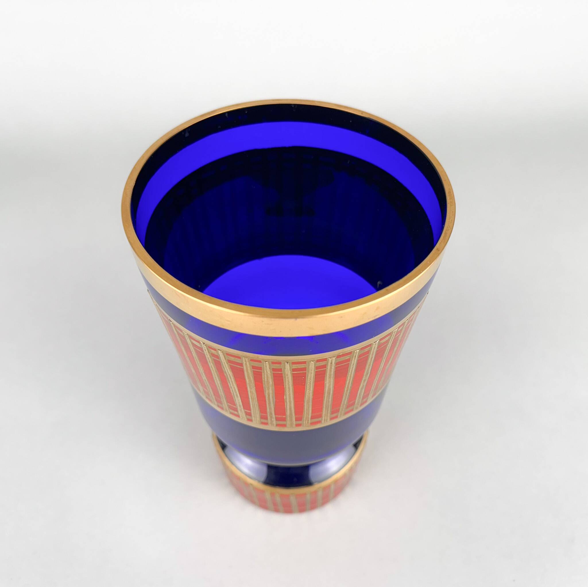 1960's Gillded Vase by Glass Designer Jan Gabrhel, Czechoslovakia