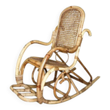 Rattan and cane rocking chair