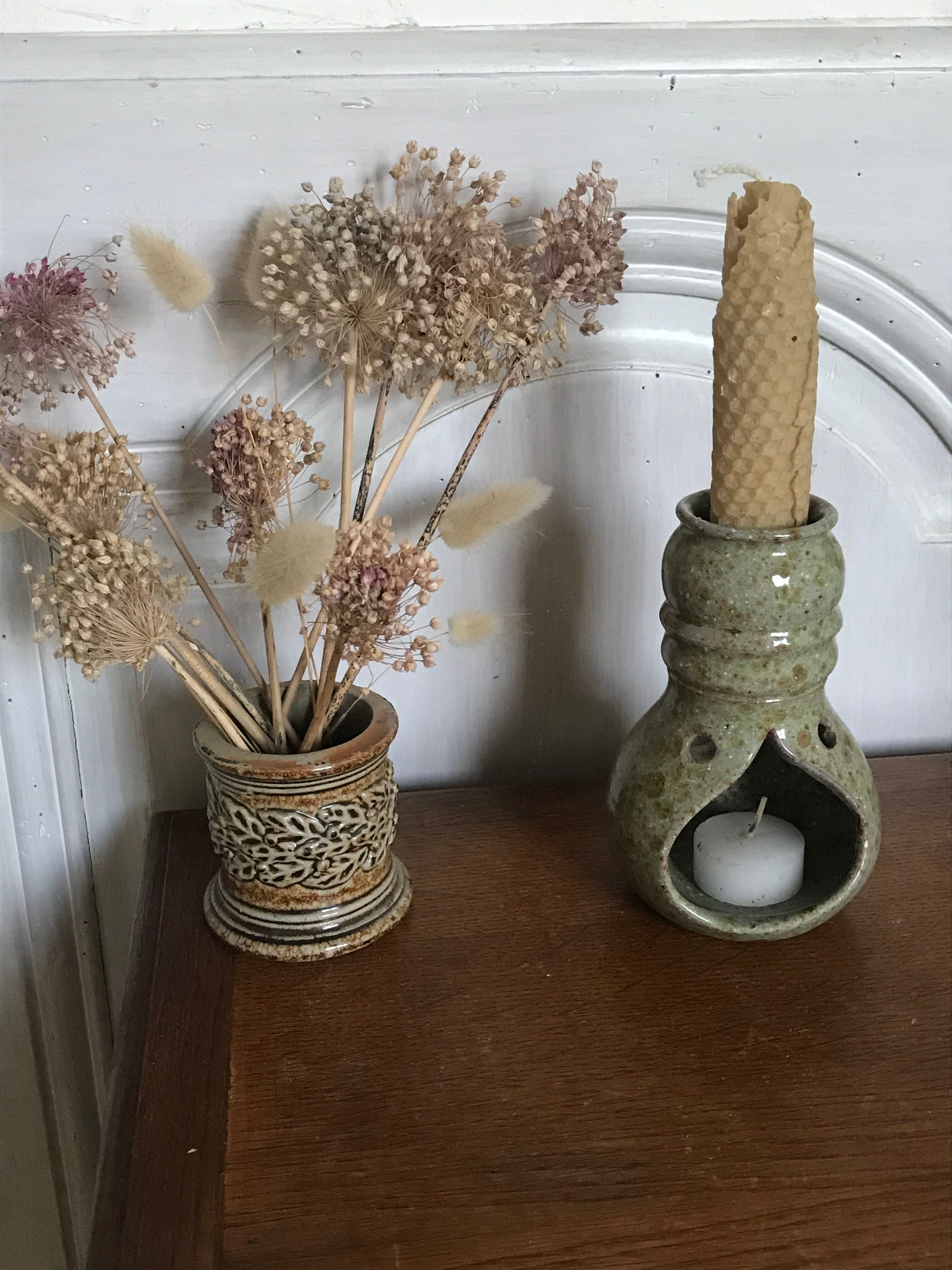 Vintage sandstone candlestick