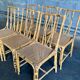 Lot de 6 chaises en rotin aux assises cannées