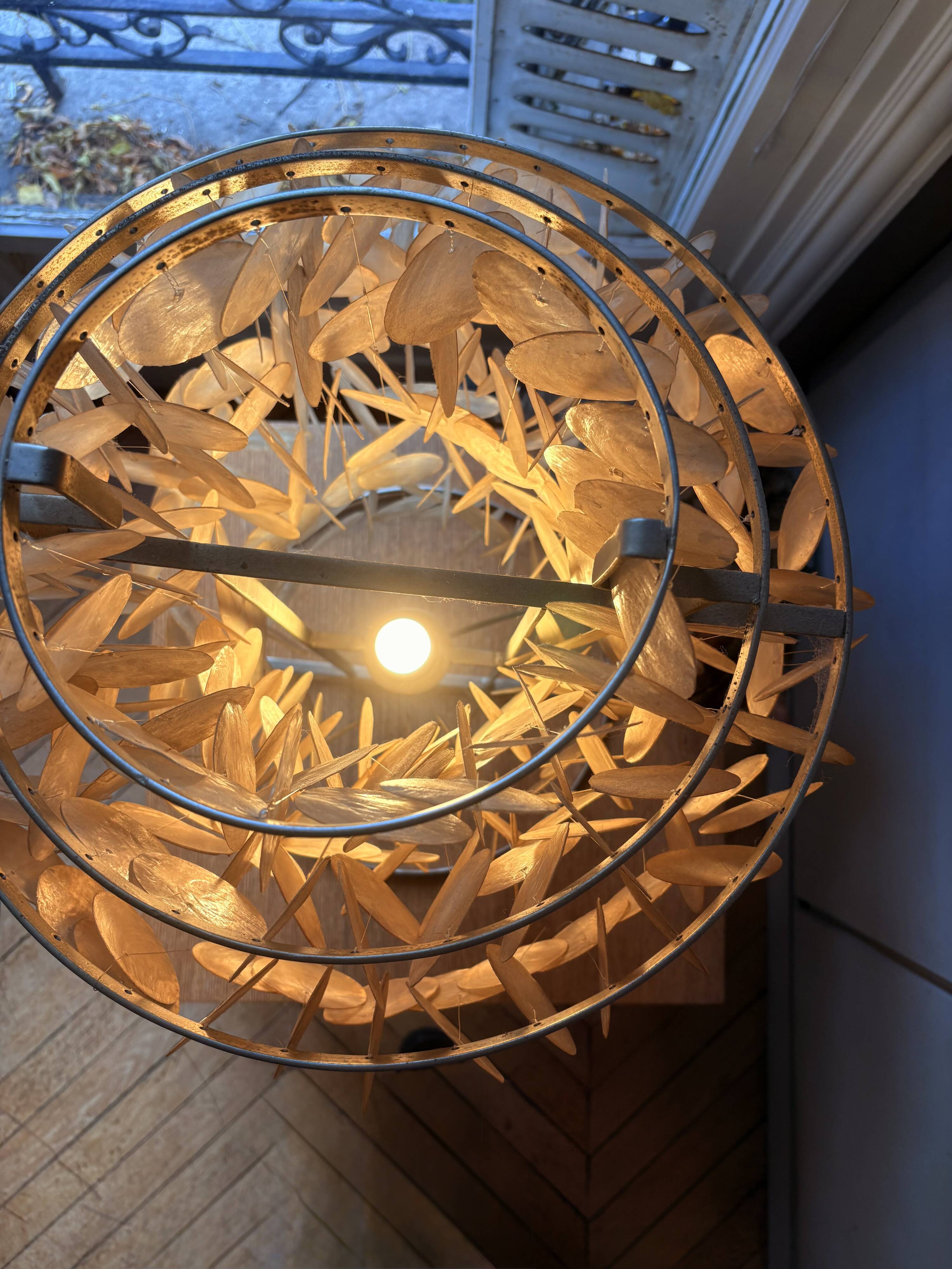vintage mother-of-pearl lamp