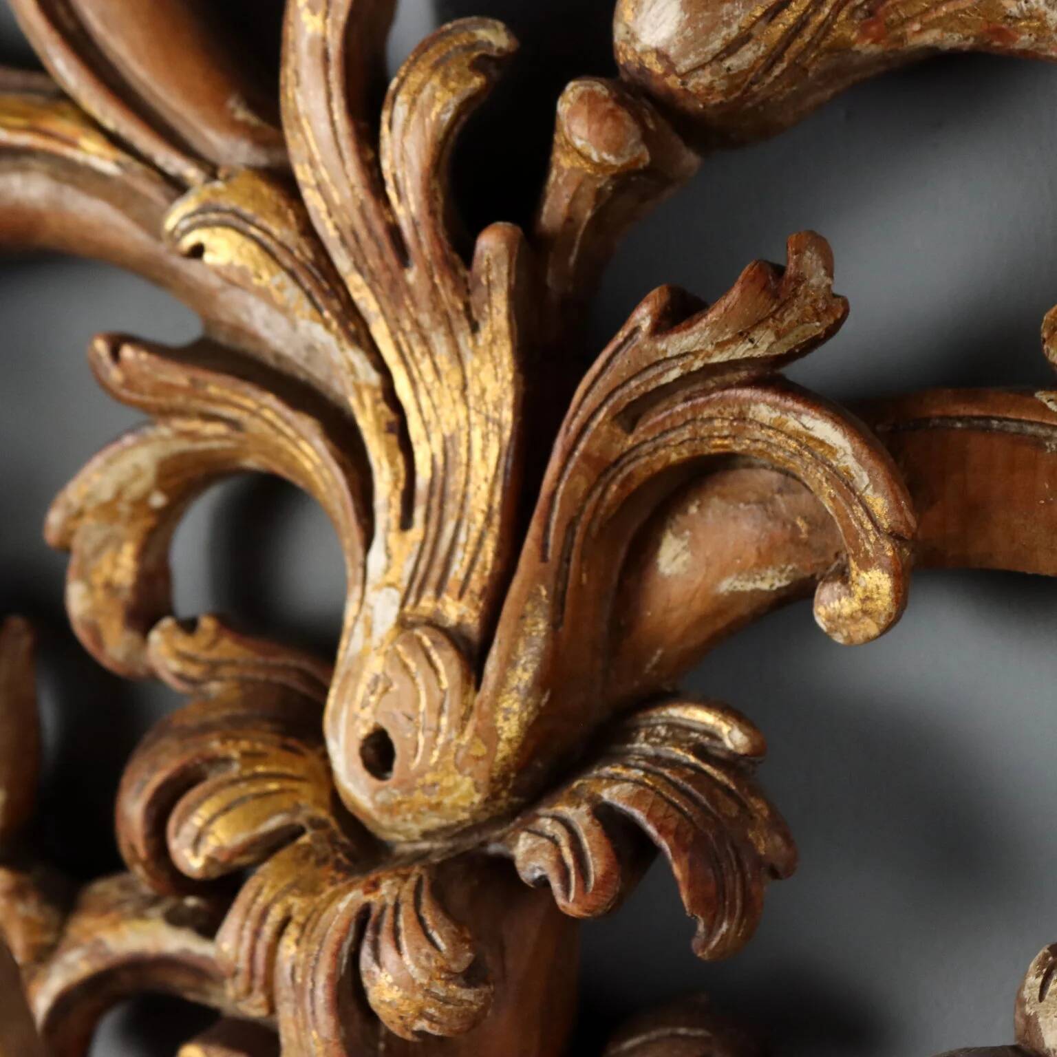 Antique wall sconces in lacquered and gilded wood, Italy, 20th century