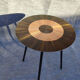 Coffee table in straw marquetry