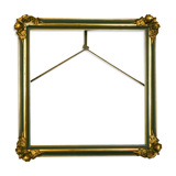 Frame decorated with nineteenth century roses, English green & gold leaf.