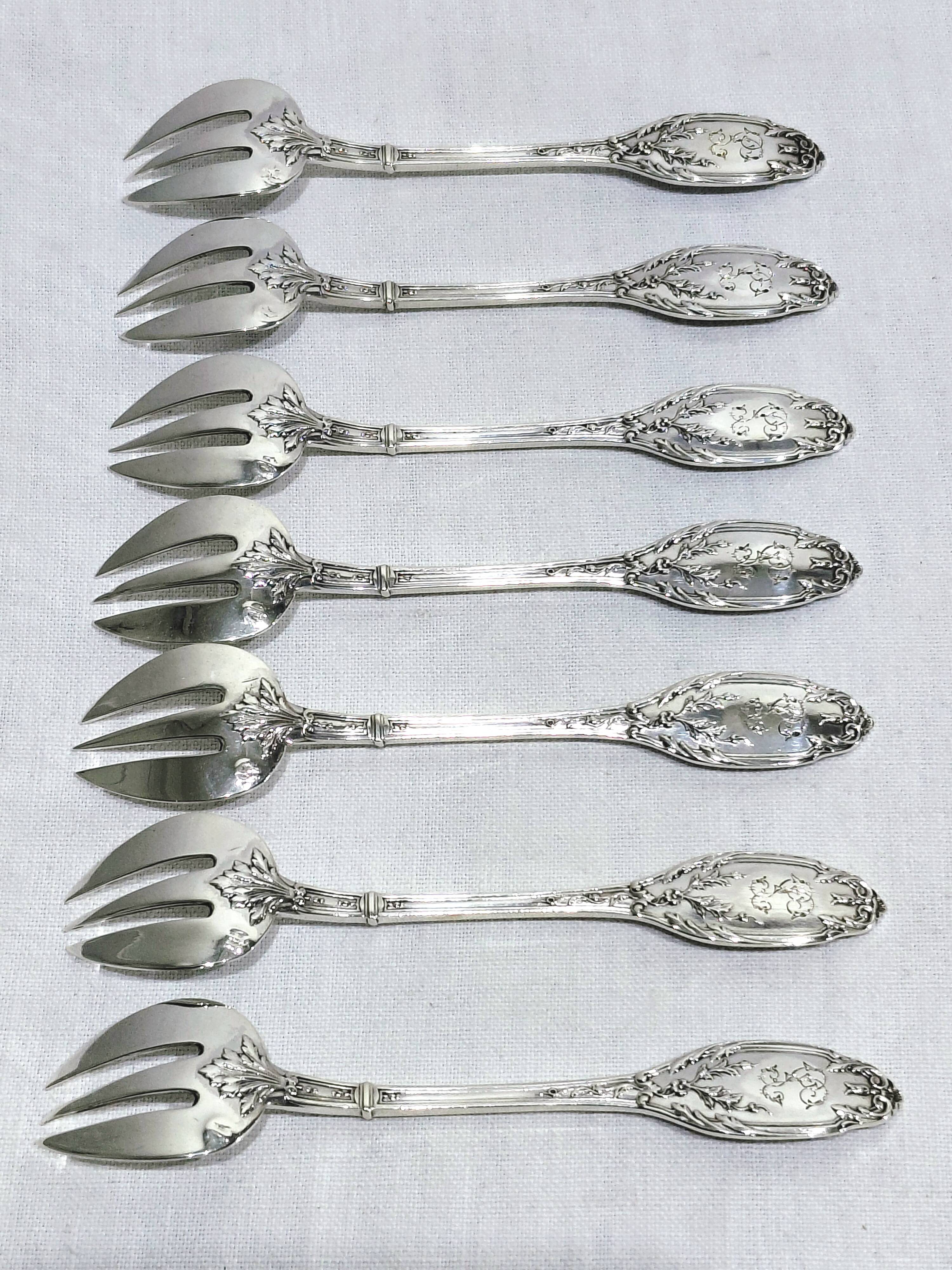 Eugène lefebvre - silver plated oyster forks