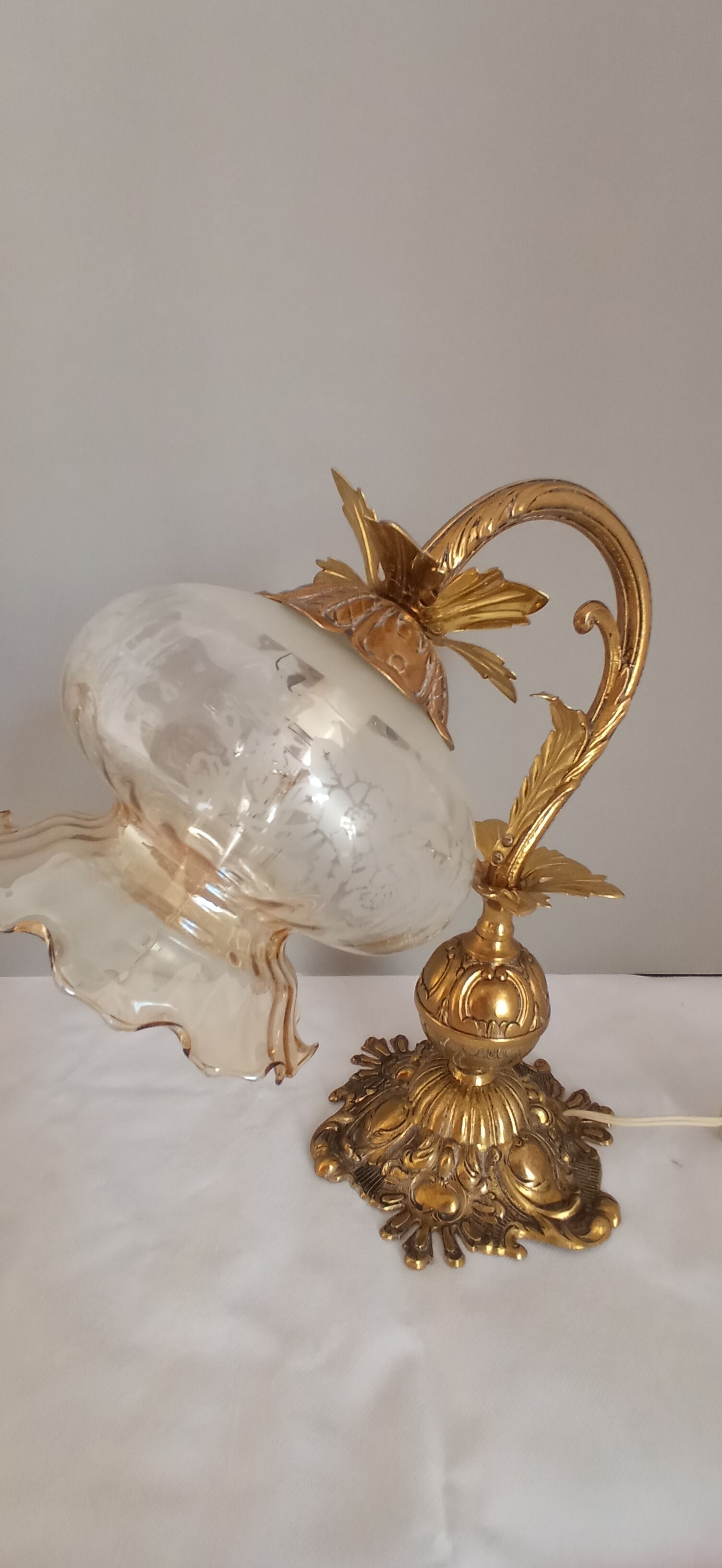 Pair of bronze gooseneck lamps