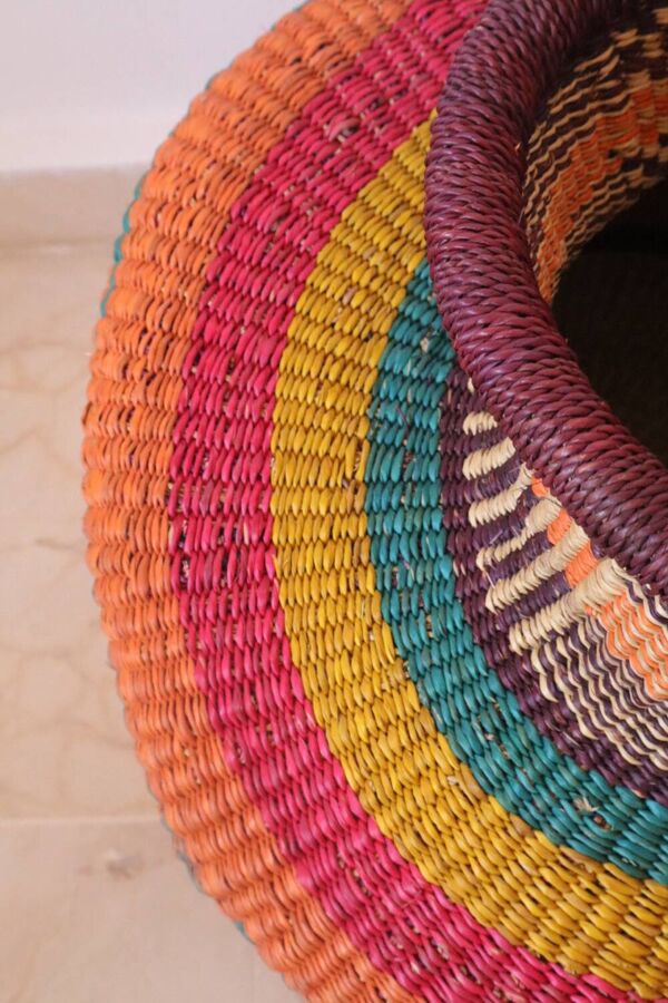Panier Bolga panier décoratif africain Multicolore