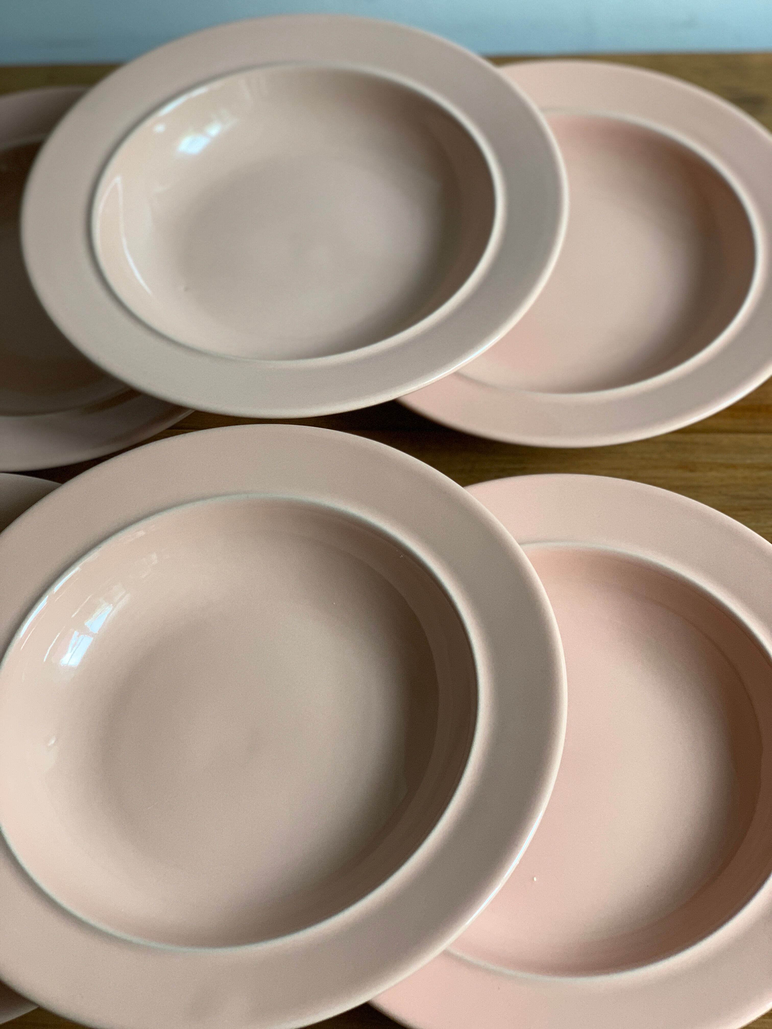 Pink ceramic plates