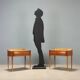 Paire de tables de chevet vintage avec tiroir années 1950