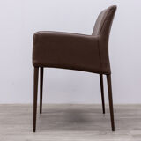 Chair 4 legs in brown leather