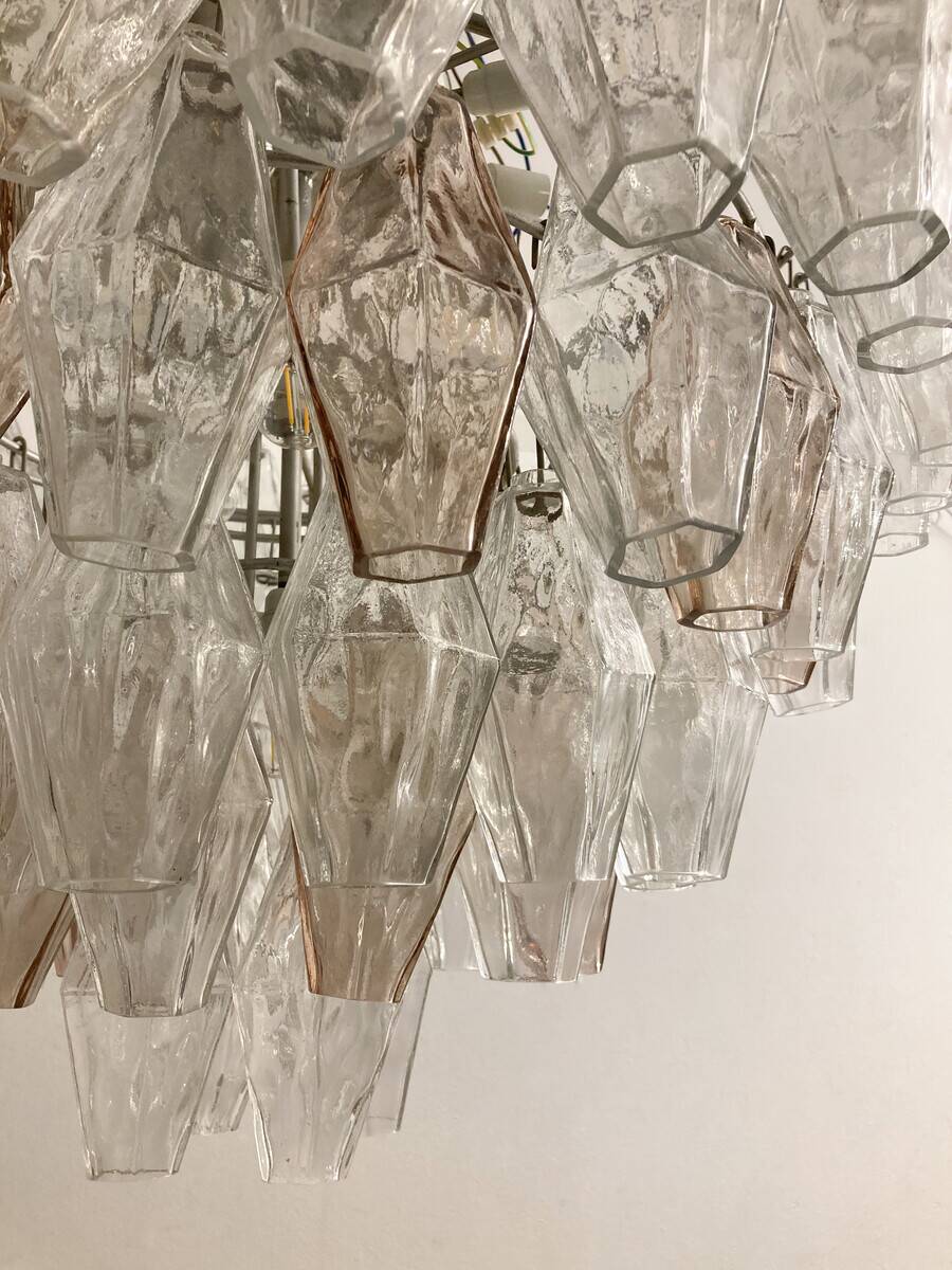Mid-Century Murano Glass Chandelier "Polyhedr" by Carlo Scarpa, Italy, 1950s