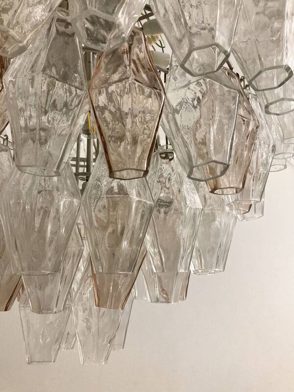 Mid-Century Murano Glass Chandelier ''Polyhedr'' by Carlo Scarpa, Italy, 1950s