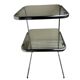 Vintage 1970s side table in smoked glass and chrome.