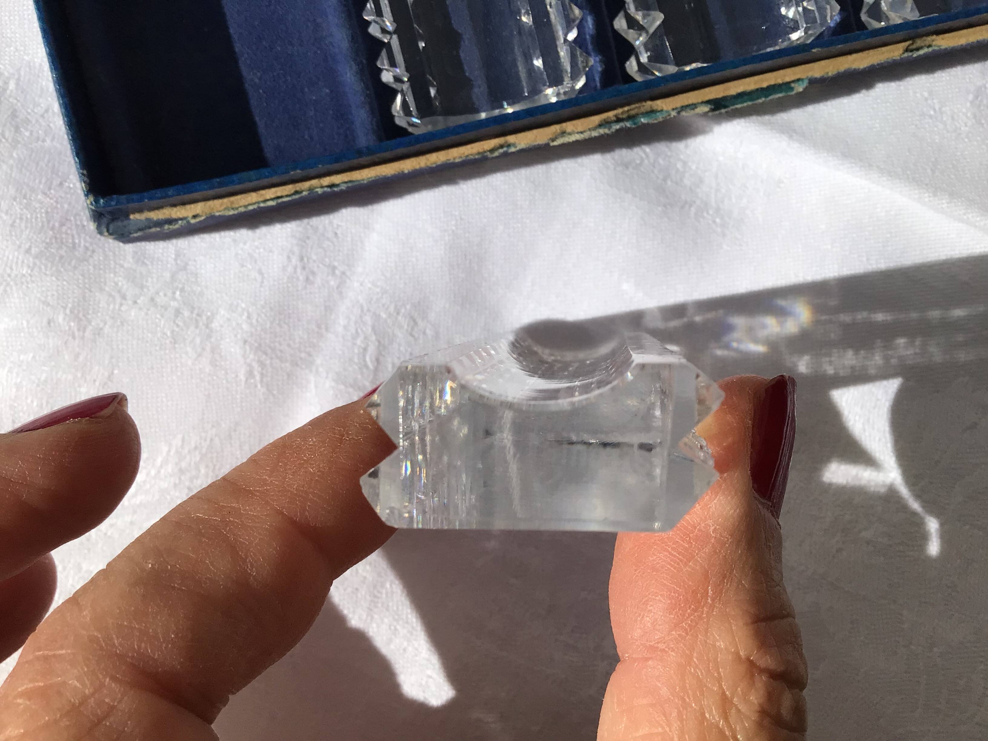 Saint Louis crystal knife holder with diamond tips x12