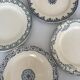 Lot 4 assiettes plate terre de fer bleu faïence ancienne - terre de fe