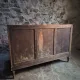 Antique Louis XVI style buffet in burr elm with marble top, late 19th century.