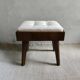 Tabouret en bois et Skaï, vers 1960, scandinave