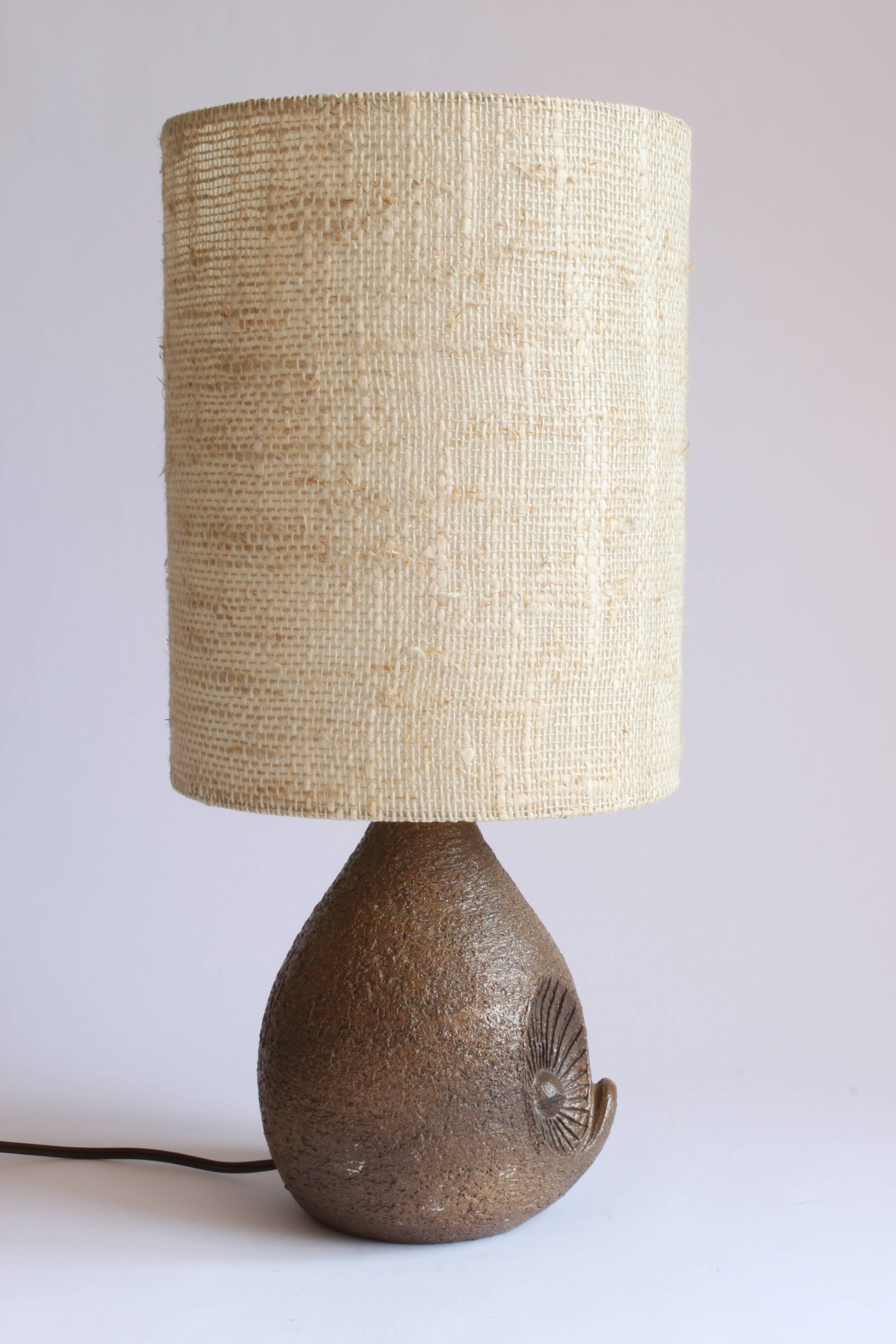 Lampe en céramique hibou de Marius Musarra pour Atelier Maby Jo’s, Vallauris France.