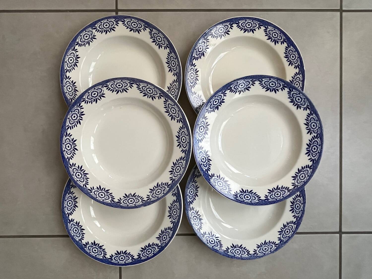 Set of 6 "Capri" plates Digoin Sarreguemines