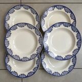 Set of 6 "Capri" plates Digoin Sarreguemines