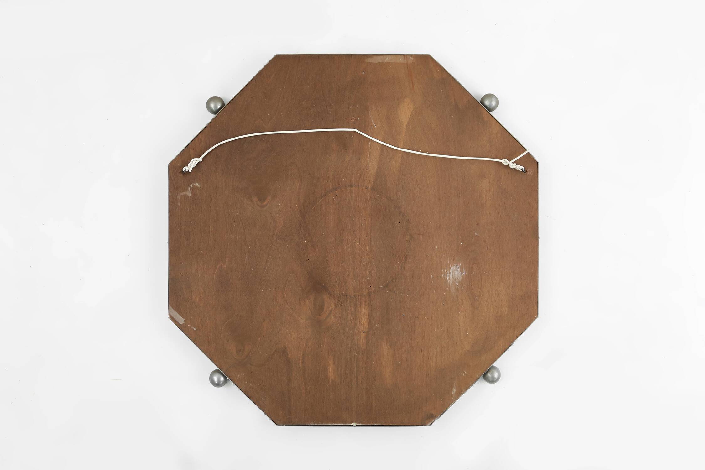 Art Deco octangular mirror in nickeled copper, France ca. 1920
