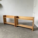 Lot of two Sornay beech shelves