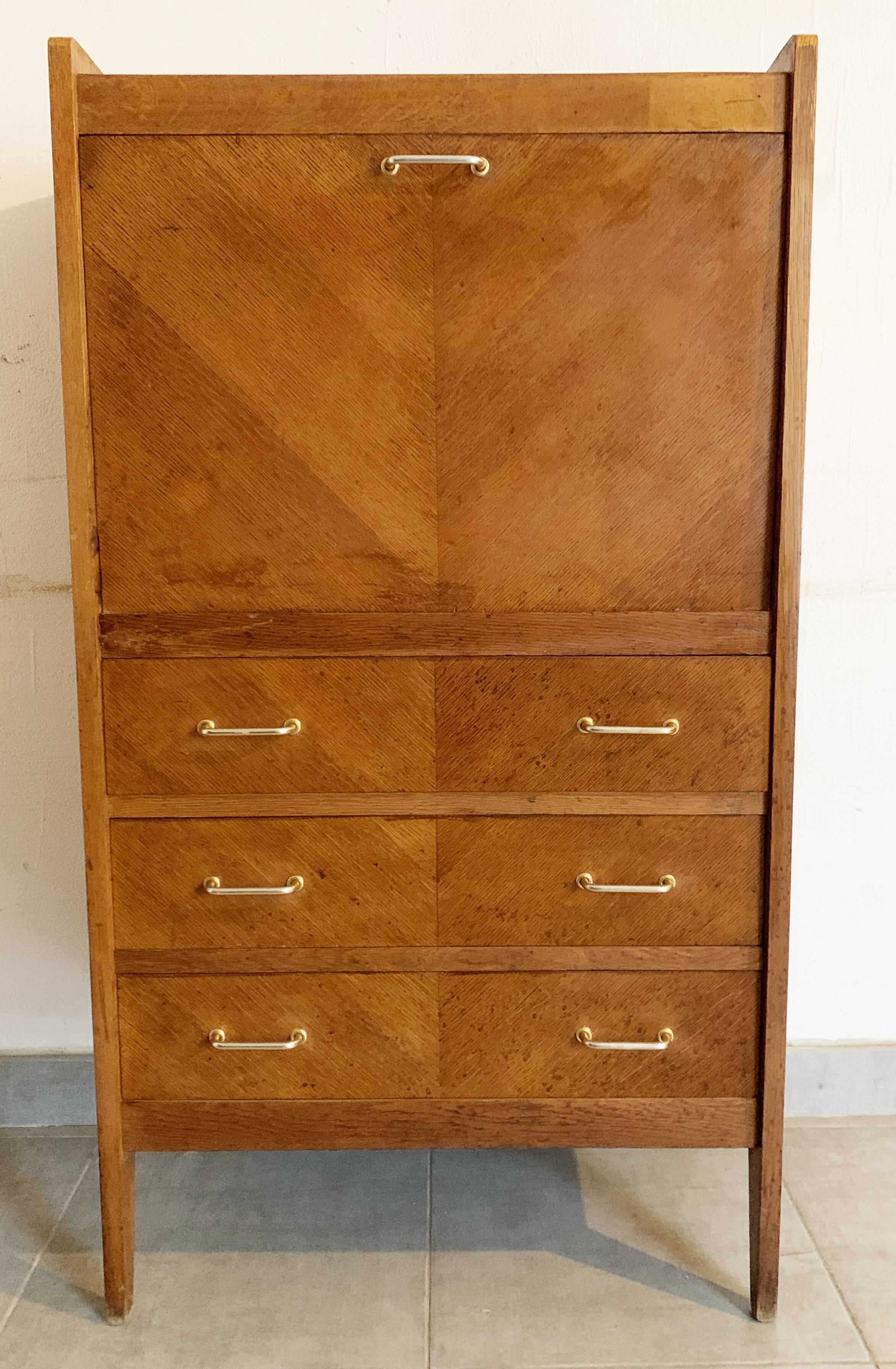 Vintage secretary of the 50s in oak