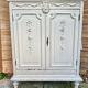 Antique patinated Louis XVI buffet, marble top.
