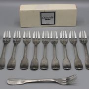 12 cake dessert forks christofle box bearn model steel - vg