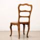Group of 4 antique Baroque chairs in walnut, Italy, 18th century.