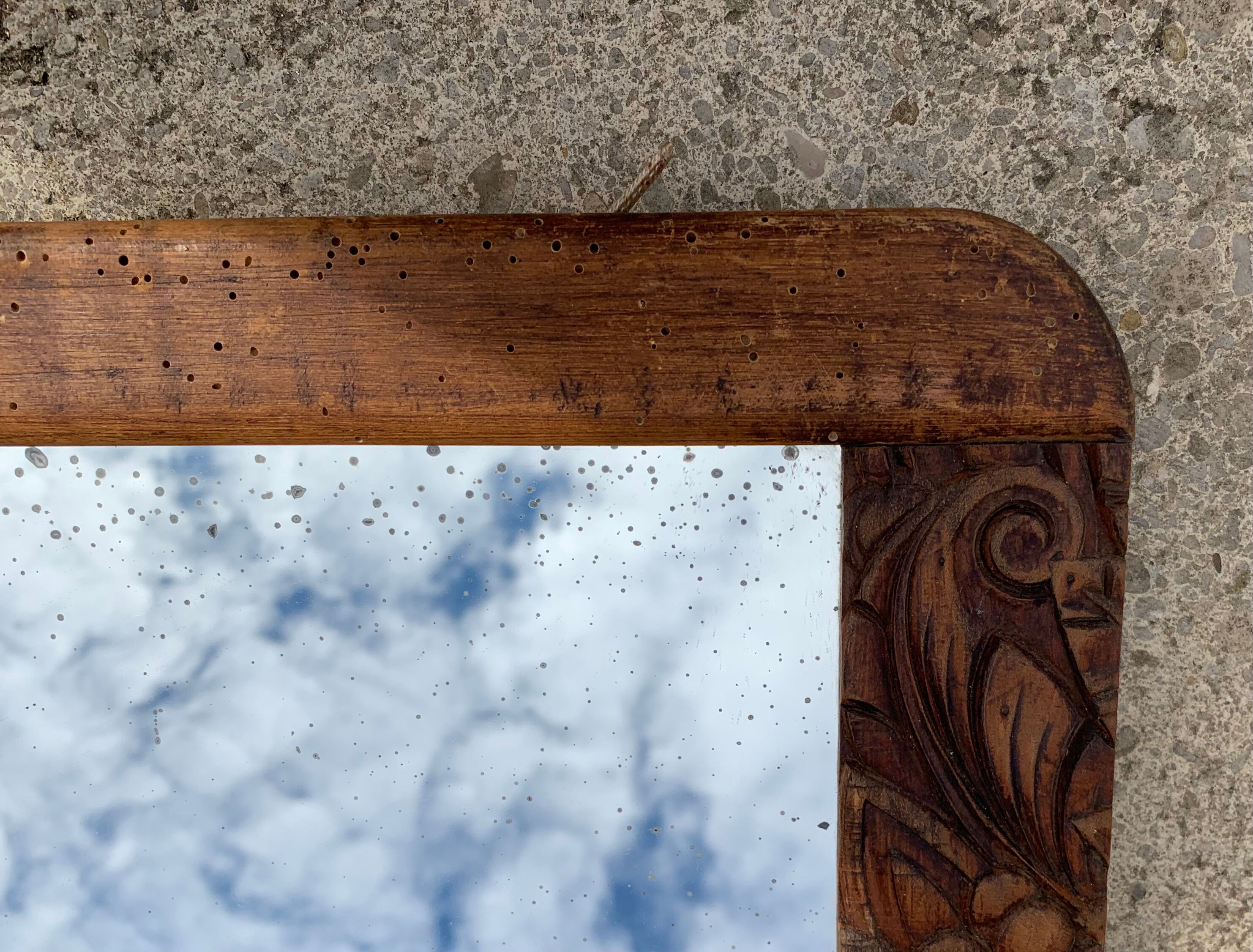 Old Art Deco mirror 38x36cm