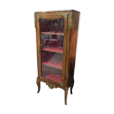 Showcase bronze Louis XV decorated with marquetry veneer