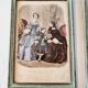 Lot de 4 tableaux avec gravures de mode originales de la fin du 19ème siècle