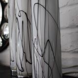 3 glass table lamps by Herstal, Denmark 1980