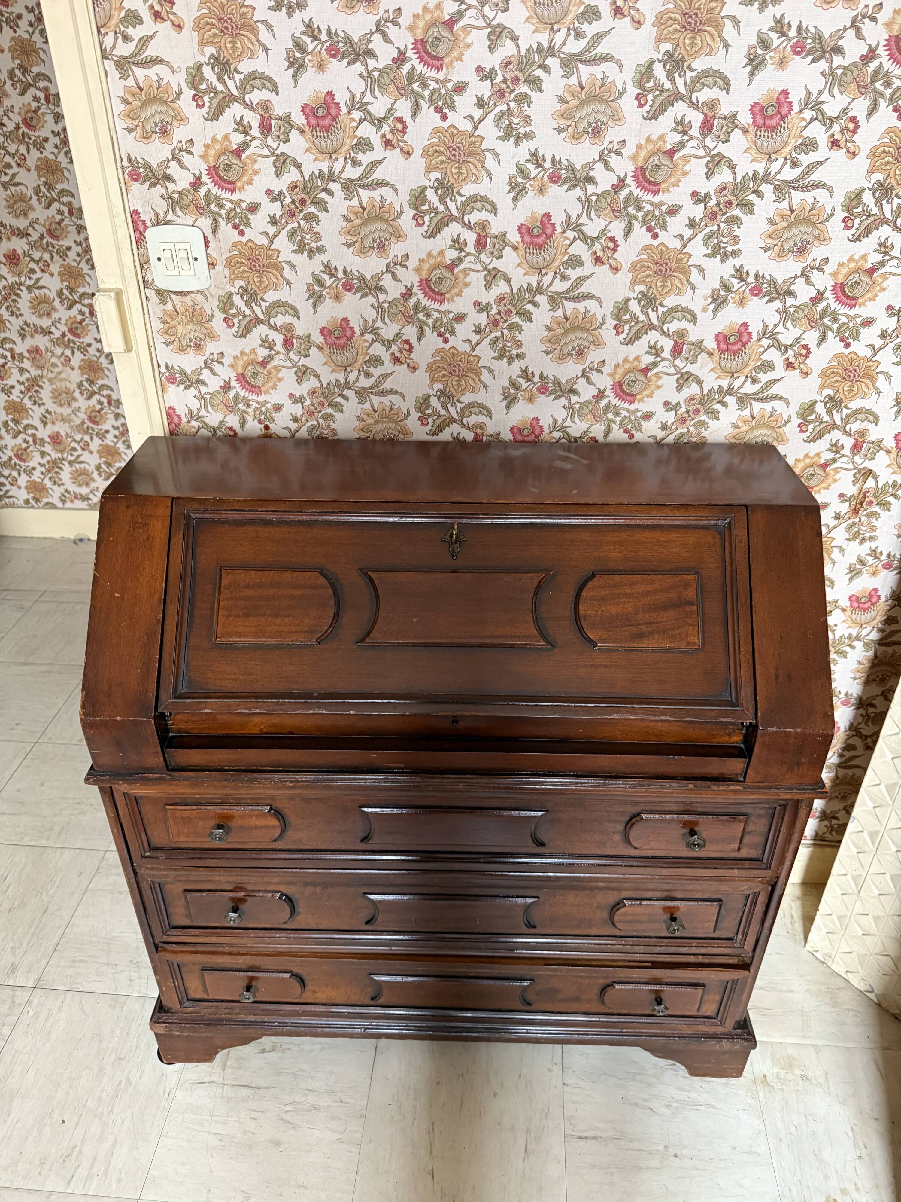 Vintage solid wood secretary desk
