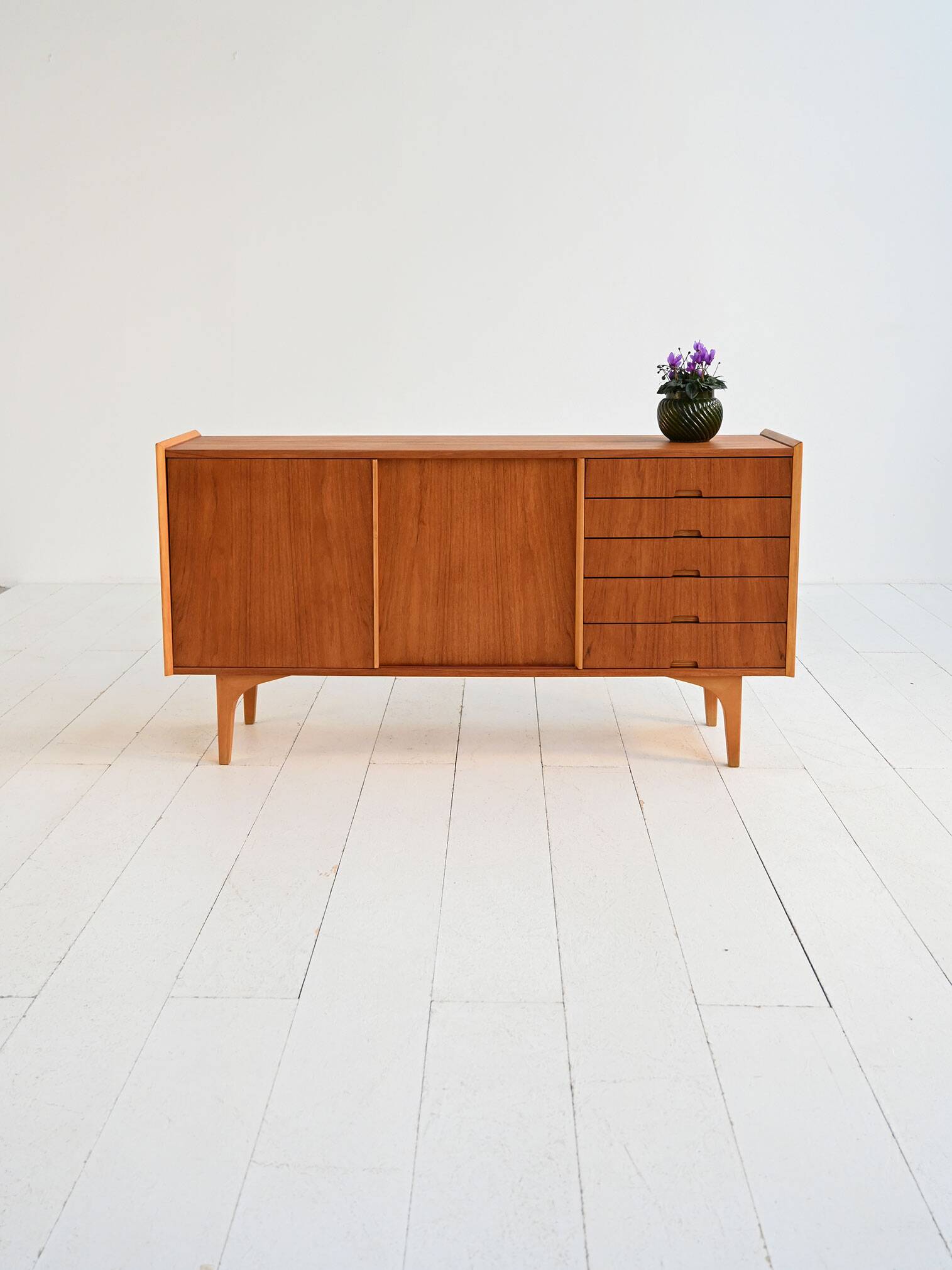 1960s Scandinavian teak and pine sideboard